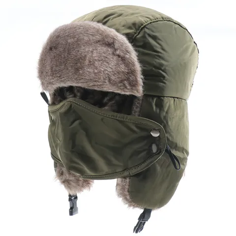 Unisex Winter Warme Trapper-Mütze Verdickte Ohrenklappe Winddicht Wasserdichte Bomber-Mütze