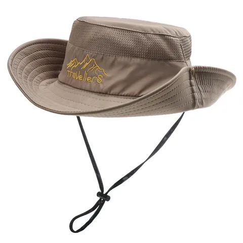 Unisex Breitkrempiger Fischerhut Outdoor Sonnenschutz Schnelltrocknend Sommer Wandern Sonnenschutz Kappe Atmungsaktiver Anglerhut