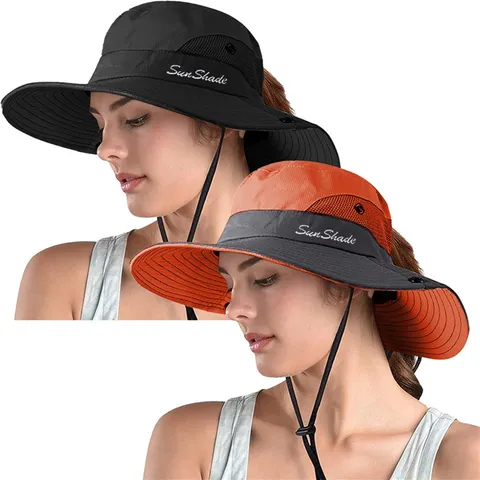 Kinder Erwachsene Sonnenschutz Fischerhut Breite Krempe Atmungsaktives Mesh Outdoor Wandern Angeln Kappe
