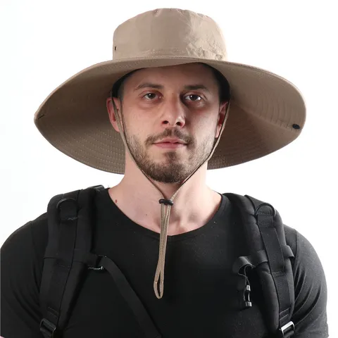 Unisex Wasserdichter Bucket Hat Outdoor Sonnenschutz Wander Kappe Atmungsaktiver Polyester Sonnenhut
