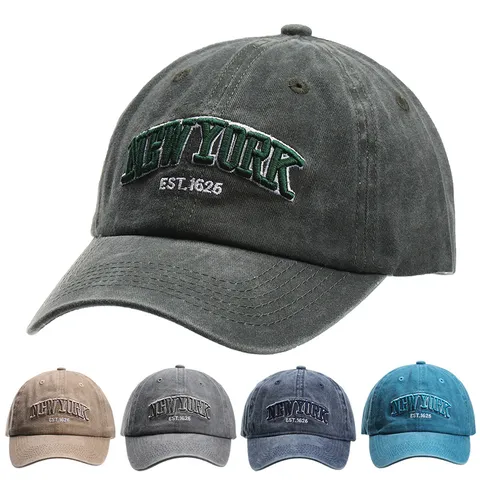 Unisex Wasche Baumwolle Baseballkappe Vintage Buchstabe Gestickt Verstellbar Dad Hat Casual Sonnenschutz Hut Für Damen Herren