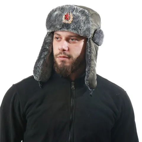 Unisex Winter Warm Trapper Mütze Dickes Kunstfell Ushanka Russische Bomber Mütze Winddicht Ohrenklappe Schnee Kappe