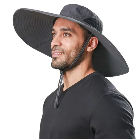 Unisex Outdoor Sonnenschutz Fischerhut Grempe Atmungsaktiver Sommer Wandern Angeln Kappe Freizeitreise Sonnenhut