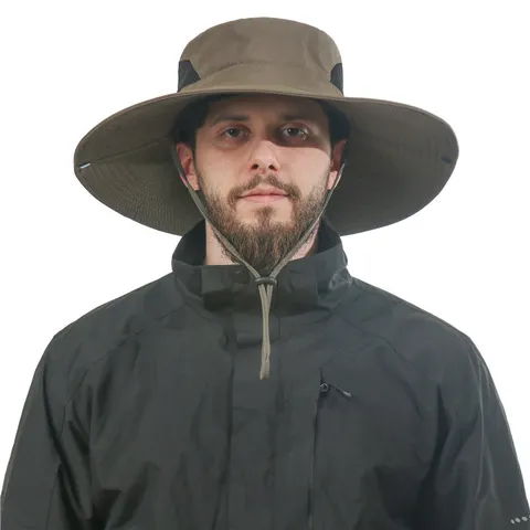 Unisex Outdoor Wandern Sonnenhut Wasserdicht Schnelltrocknend Atmungsaktiv Breite Krempe Fischerhut Einfarbig Casual Angeln Kappe
