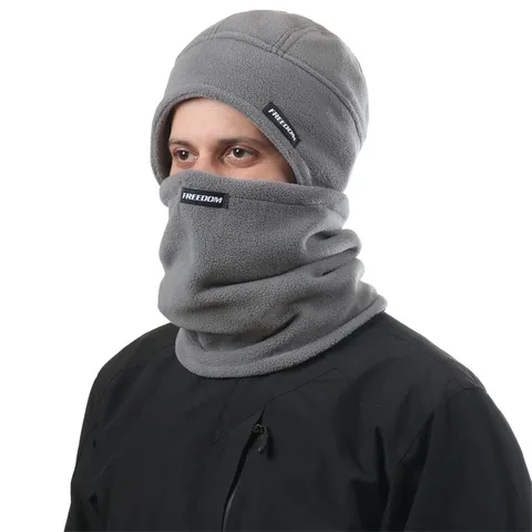 Winter Verdickte Fleece Winddicht Warme Mütze Schal Set Unisex Outdoor Thermische Skimütze Ohrenschutz Kapuze Beanie