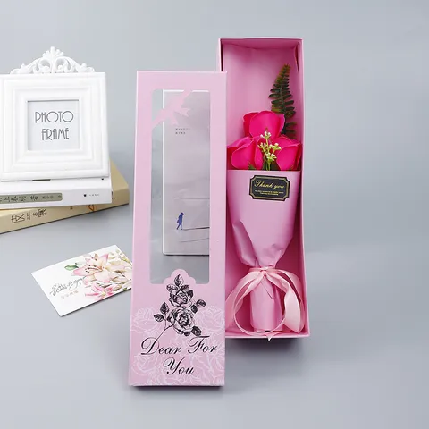 Valentine's Day Rose Soap Flower Bouquet Gift Box Romantic Present For Girlfriend