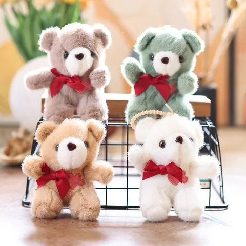 Cute Teddy Bear Plush Toy Pendant Soft Stuffed Animal Doll Bag Hanging Ornament Keychain Girls Gift