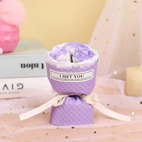 Mini Künstliche Seifenrosen Blumenstrauß Kleine Blumenarrangement Geschenk Für Valentinstag Auto Deko Heimdekoration
