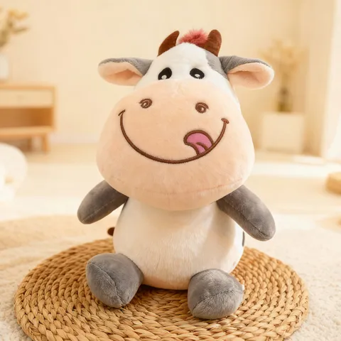 Cute Cartoon Cow Plush Toy Stuffed Animal Doll Soft Baby Kids Companion Toy For Claw Machine Party Decor