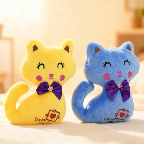 Cute Cartoon Cat Plush Toy Stuffed Animal Doll Soft Short Plush PP Cotton Companion Toy Creative Animal Kids Gift