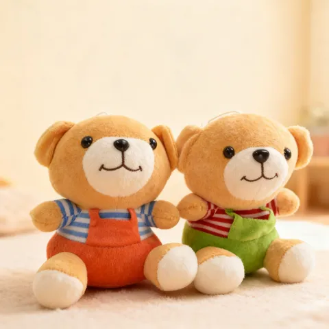 Soft Plush Bear Toy Cute Stuffed Animal Doll Four-Way Stretch Overall Bear Claw Machine Toy Kids Companion Gift