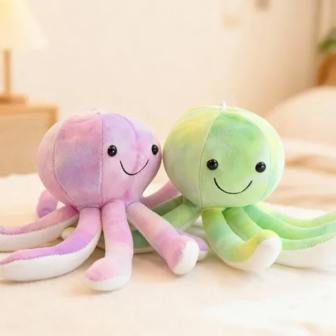Cute Soft Octopus Plush Toy Stuffed Animal Dual-Sided Reversible Octopus Doll Kawaii Cuddle Pillow Kids Birthday Gift Home Decor