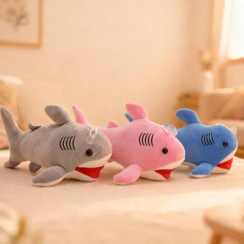 Cartoon Four-Way Stretch Shark Soft Plush Toy Cute Stuffed Animal Doll Companion Pillow