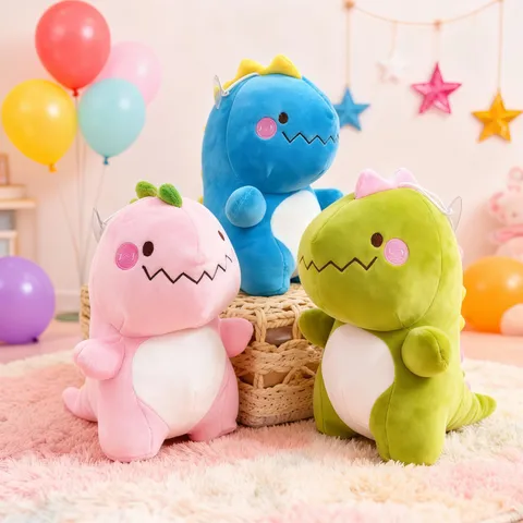 Cute Soft Stuffed Dinosaur Plush Toy Cartoon Animal Stuffed Doll Hugging Pillow For Kids And Home Decor Gift