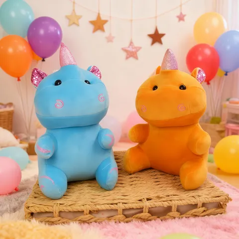 Niedliches Einhorn Nilpferd Plüschtier Kuscheltier Weiches Vier-Wege-Stretch Puppen Kissen Kinder Zimmerdeko Geschenk