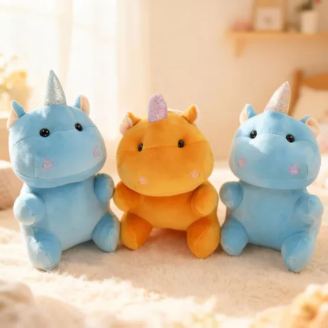 Niedliches Einhorn Nilpferd Plüschtier Kuscheltier Weiches Vier-Wege-Stretch Puppen Kissen Kinder Zimmerdeko Geschenk