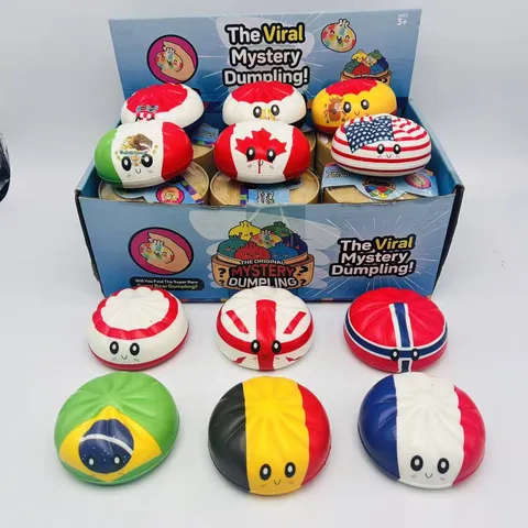 Juguete Squishy de Pan al Vapor de Rebote Lento PU Tema Patriótico de la Copa del Mundo Descompresión Alivio del Estrés Pellizco de Mano