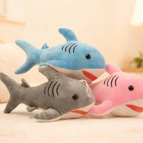 Cute Cartoon Shark Plush Toy Stuffed Animal Soft Doll Pillow Creative Animal Toy Fluffy Companion Gift For Kids