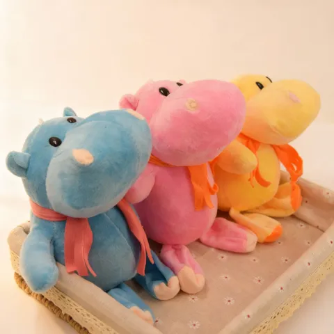 Cartoon Hippo Plush Toy Cute Stuffed Animal Doll Soft Short Plush PP Cotton Kids Companion Home Decor Birthday Gift