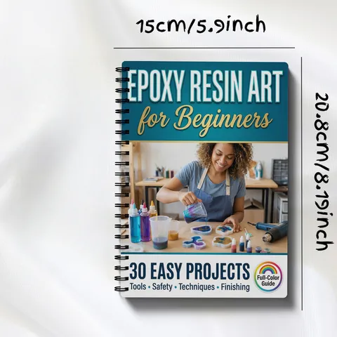 Manuale Introduttivo all'Arte della Resina Epossidica Quaderno Guida a Colori Stile Minimalista per Principianti