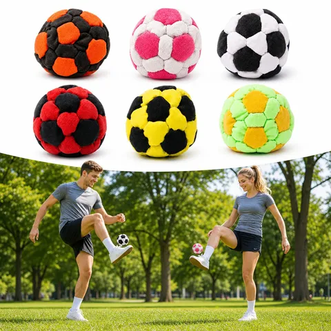 Children Portable Plush Soccer Ball Toy Outdoor Throwing Hacky Sack Sport Training Interactive Game Toy