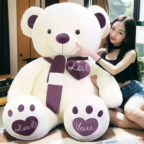 Cute Stuffed Teddy Bear Plush Toy Soft Hugging Pillow Giant Animal Doll Birthday Gift For Kids And Girlfriend