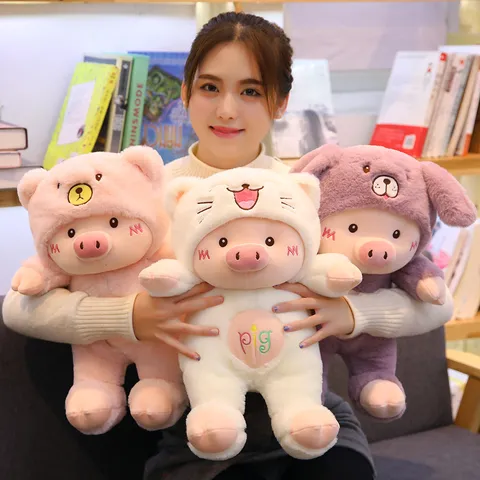 Cute Pig Animal Plush Toy Cartoon Stuffed Doll Soft Pillow Bed Sleeping Cushion Birthday Gift For Girls