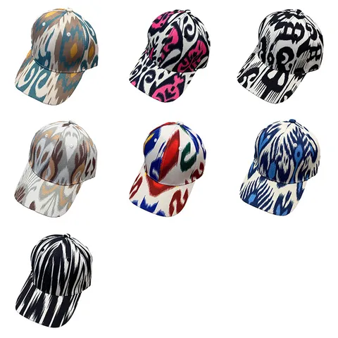 Cappellino da Baseball Stampato in Stile Etnico Unisex Regolabile in Cotone Slub Protezione Solare per Viaggi all'Aperto