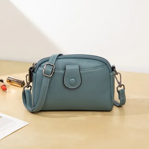 Sac Bandoulière Décontracté en Cuir PU pour Femmes Couleur Unie Design Plissé Double Couche Grande Capacité Sac à Épaule