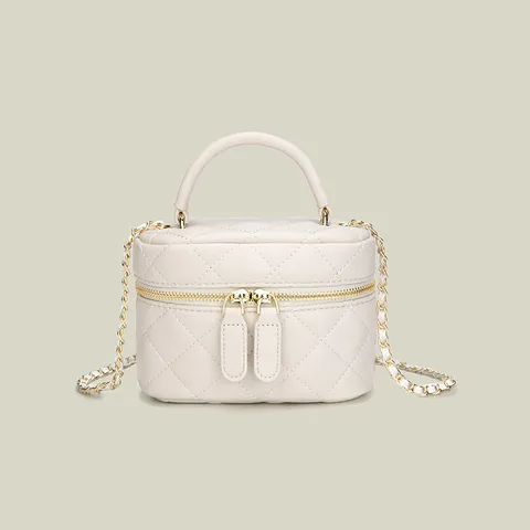 Sac Bandoulière Femme Minimaliste Couleur Unie Matelassé Chaîne Cuir PU Mode Casual Sac à Main