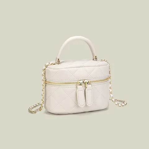 Sac Bandoulière Femme Minimaliste Couleur Unie Matelassé Chaîne Cuir PU Mode Casual Sac à Main