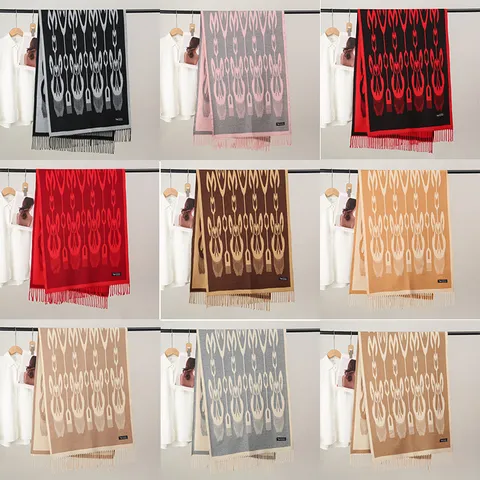 Sciarpa Lunga Stile Etnico Unisex Poliestere Caldo Inverno Scialle Stampato Nappe Moda Viaggio Quotidiano