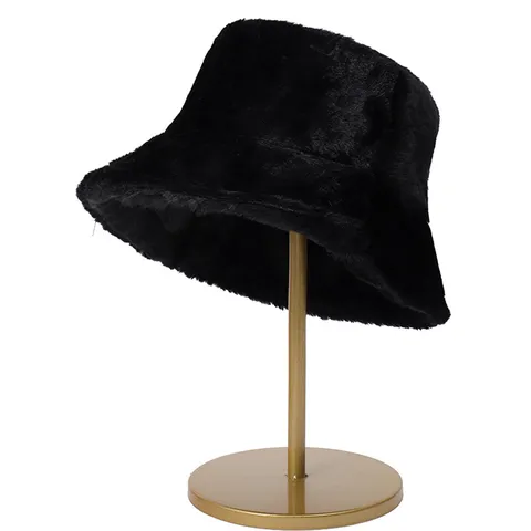 Cappello da Pescatore Caldo Invernale in Pelliccia di Coniglio Sintetica Tinta Unita Cappello da Pescatore in Peluche Casual Per Donne Uomini Cappello Esterno