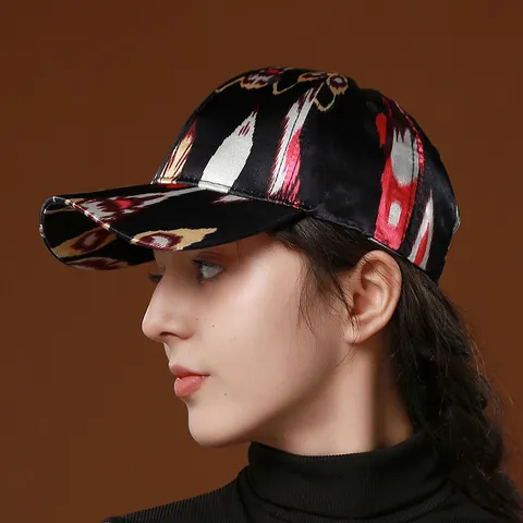 Women Baseball Cap Ethnic Style Geometric Print Polyester Adjustable Sun Protection Casual Hat For Outdoor Travel