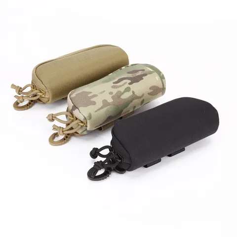 Outdoor Tactical Nylon Hard Shell Sunglasses Case Molle System Protective Eyewear Pouch Portable Zipper Glasses Storage Bag