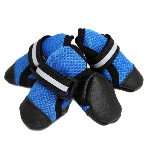 Scarpe per Cani in Rete Traspirante Antiscivolo Protettore per Zampe Riflettente Resistente all'Usura Cani Piccoli Medi Grandi