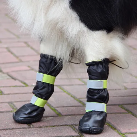 Grote Hondenschoenen Waterdicht Antislip Hoge Top Dubbele Band Elastische Regenlaarzen Huisdier Schoenen Beschermende Pootkleding