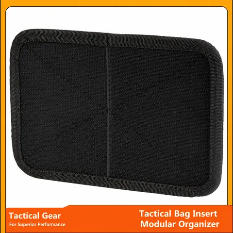 Panneau d'Insertion Molle Tactique en Nylon Organisateur d'Équipement EDC avec Dos Velcro pour Gilet Sac à Dos Accessoire d'Extérieur