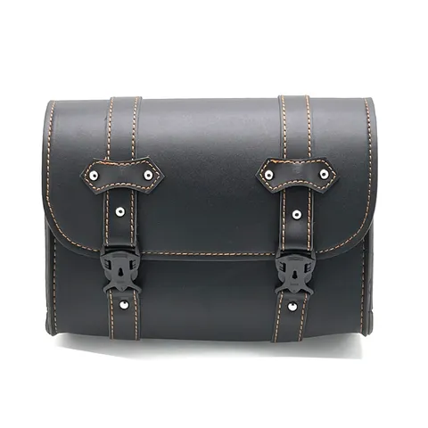 Retro Motorcycle Side Bag Waterproof PU Leather Retro Saddlebag Universal Motorbike Storage Tool Bag For Cruiser Chopper