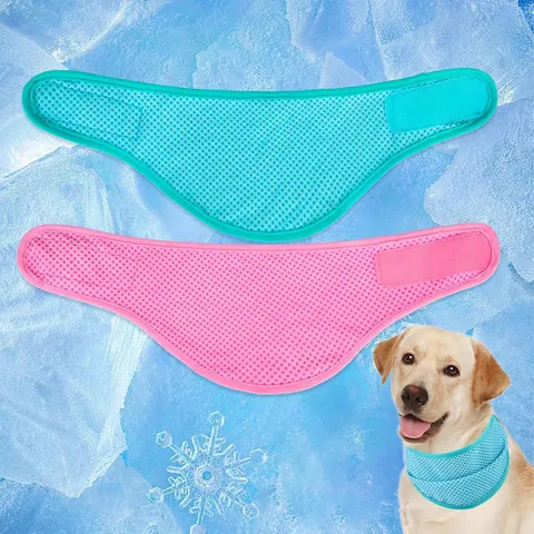 Pet Cooling Collar Summer Breathable Mesh Dog Cat Cooling Bandana Scarf Heat Relief Neck Wrap Pet Outdoor Supplies