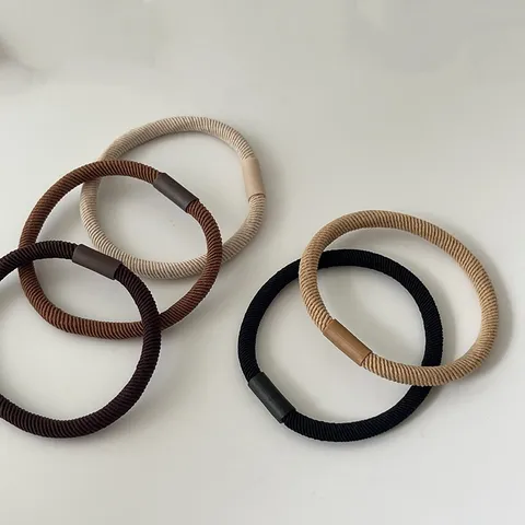 Korean Style Simple Twill Elastic Hair Tie Women Daily Hair Accessories Solid Color Basic Ponytail Holder