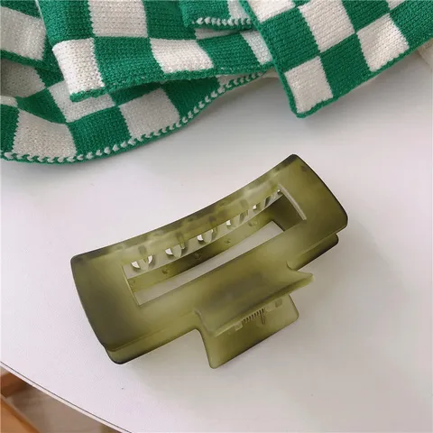 Matte Frosted Gradient Green Hair Claw Large Shark Clip Korean Style Hair Styling Accessories for Women Daily Hair Clip