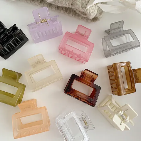 French Elegant Hollow Acrylic Hair Claw Clip Minimalist Hair Catch Clip Women Girls Daily Hair Styling Accessories
