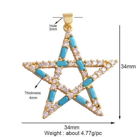 DIY Messing Anhänger Sortiert Türkis Zirkon Charms Seestern Schlange Elefant Herz Böser Blick Halskette Schmuckherstellung Zubehör
