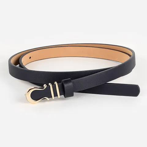 Ceinture Fine En Cuir PU Décontractée Mode Pour Femmes Robe Ceinture Décorative Taille Minimaliste Boucle Métallique Lisse