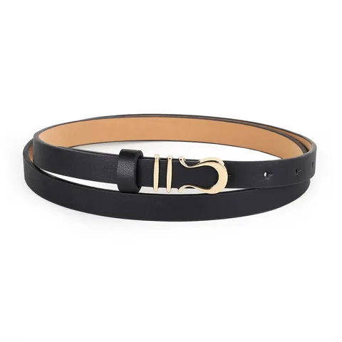 Ceinture Fine En Cuir PU Décontractée Mode Pour Femmes Robe Ceinture Décorative Taille Minimaliste Boucle Métallique Lisse