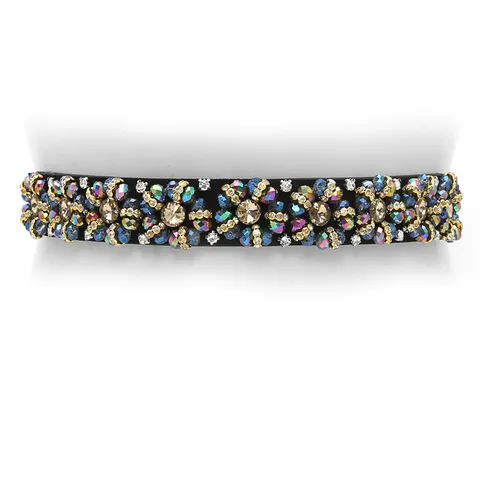 Ceinture Élélastique Strass Mode Femme Ceinture Corset Cristal Faite Main Bande De Taille Scintillante Accessoires De Robe