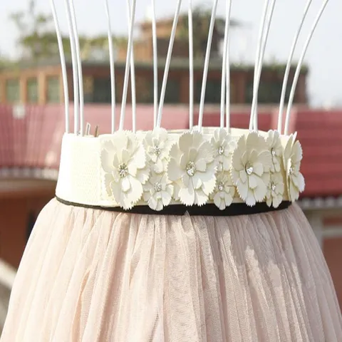 Ceinture Élastique Femme Douce Cuir PU Strass Floral Robe Décorative Bande de Taille Accessoires de Mode