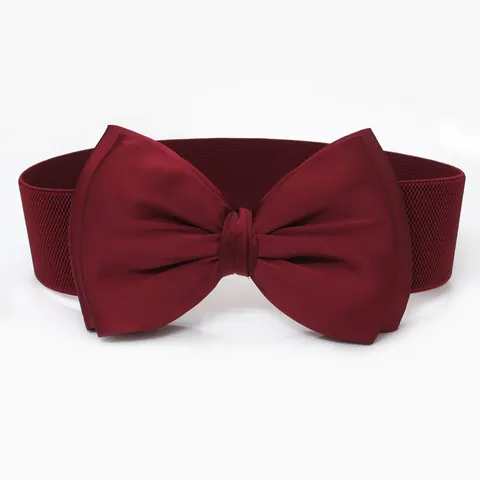 Ceinture Élastique Large de Mode pour Femmes Grande Ceinture de Corset de Robe de Nœud en Satin