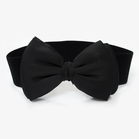 Ceinture Élastique Large de Mode pour Femmes Grande Ceinture de Corset de Robe de Nœud en Satin